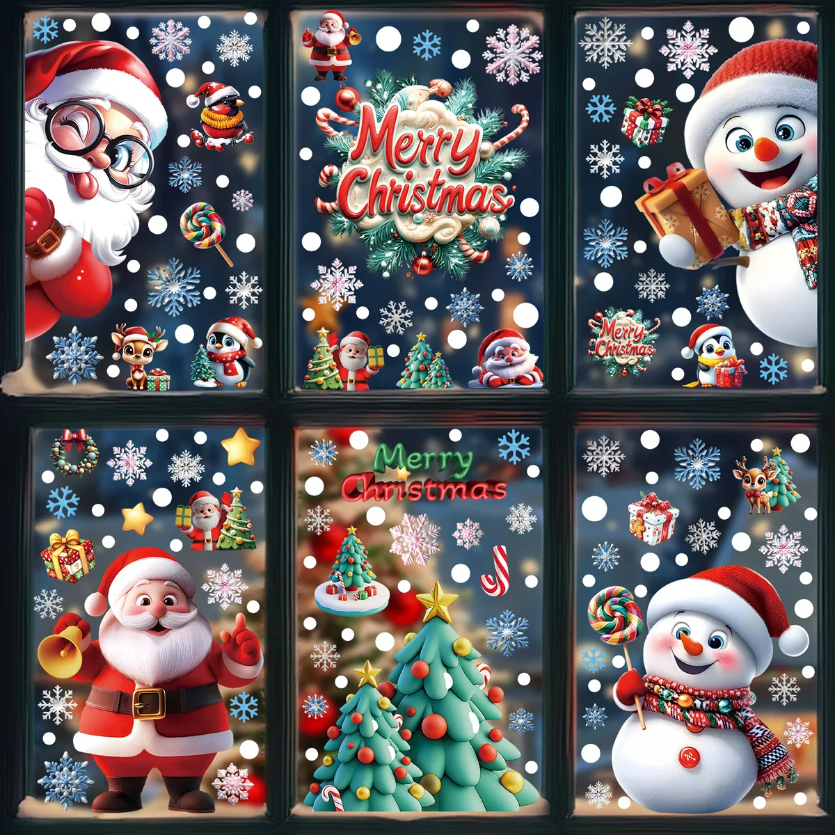 2025年クリスマス静止ウィンドウクリング - ジンジャーブ - Snowflake Window Decal のレビューと価格