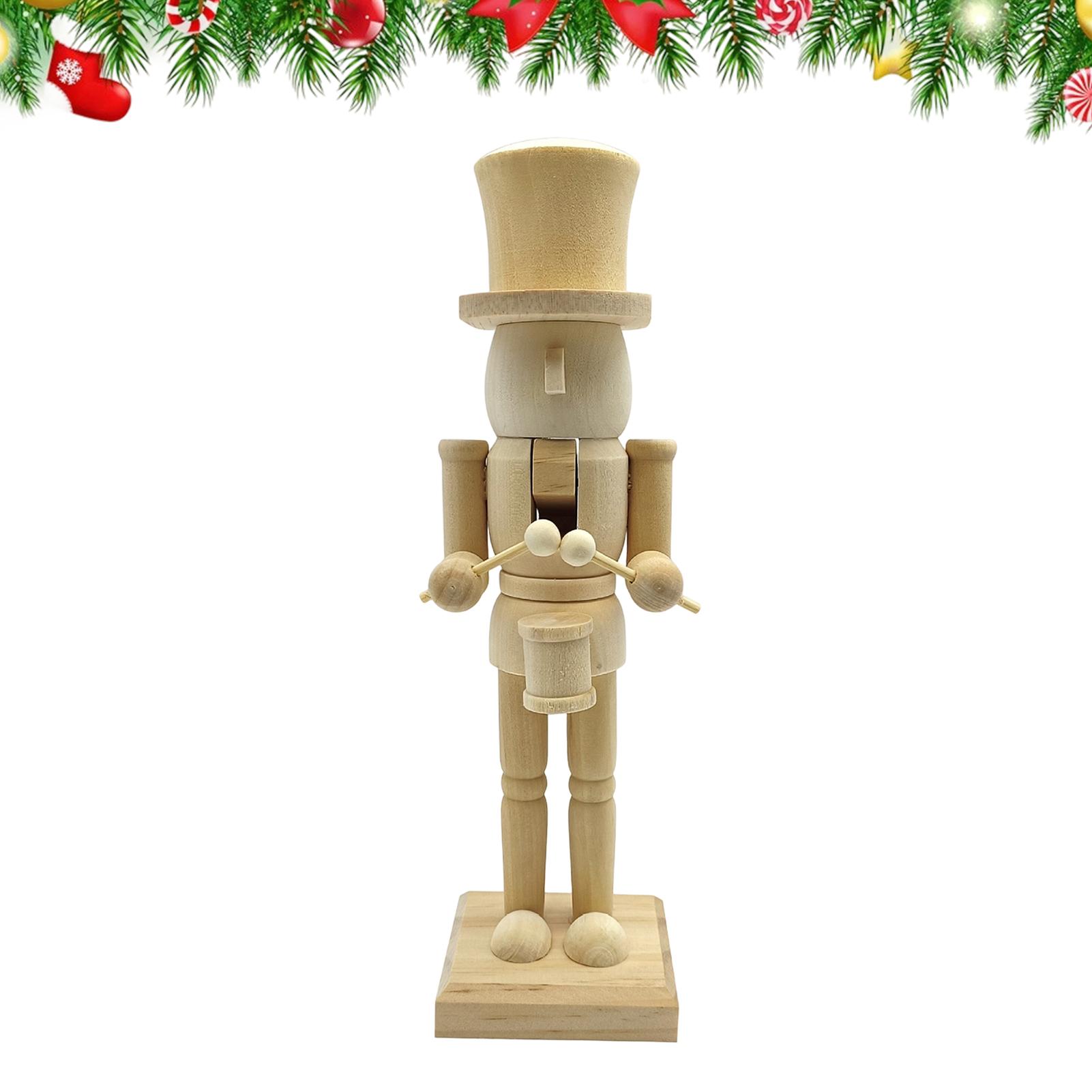 くるみ割り人形の置物 手作り 未塗装の木製像 クリスマスデコ - Nutcracker Figurine のレビューと価格