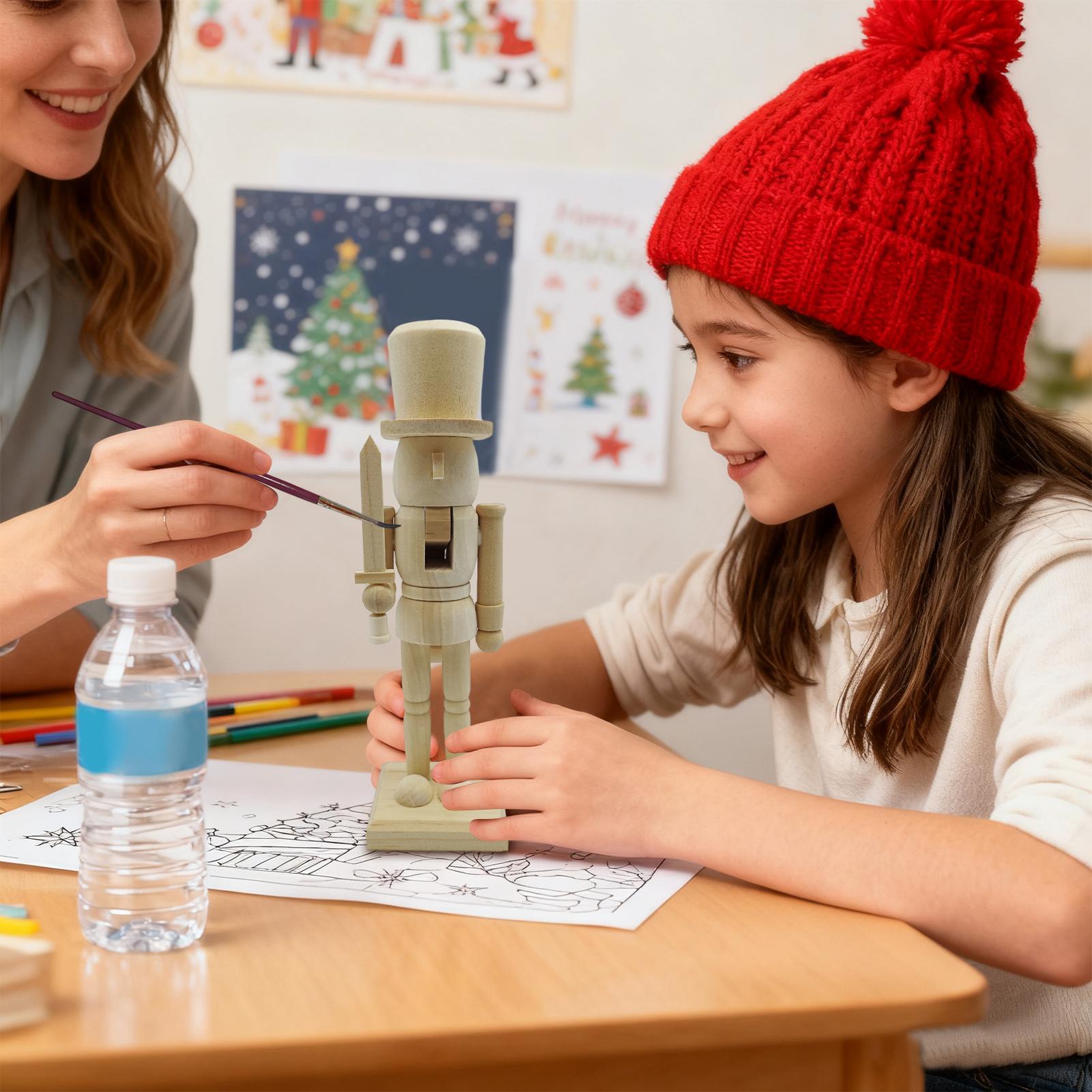 くるみ割り人形の置物 手作り 未塗装の木製像 クリスマスデコ - Nutcracker Figurine のレビューと価格