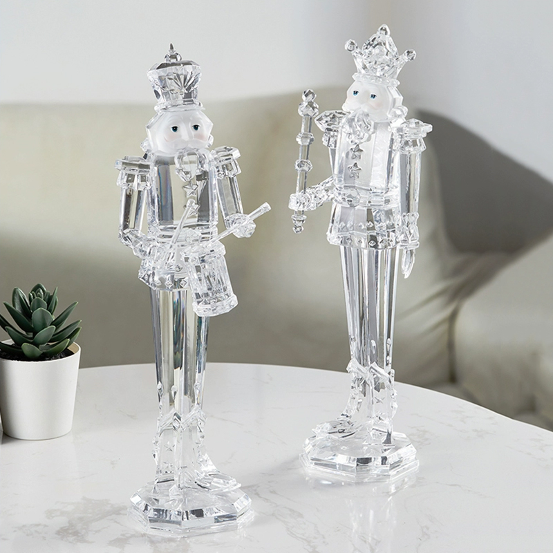 アクリルキャラクター像、くるみ割り人形の兵士の彫刻装飾、透明 - Nutcracker Figurine のレビューと価格