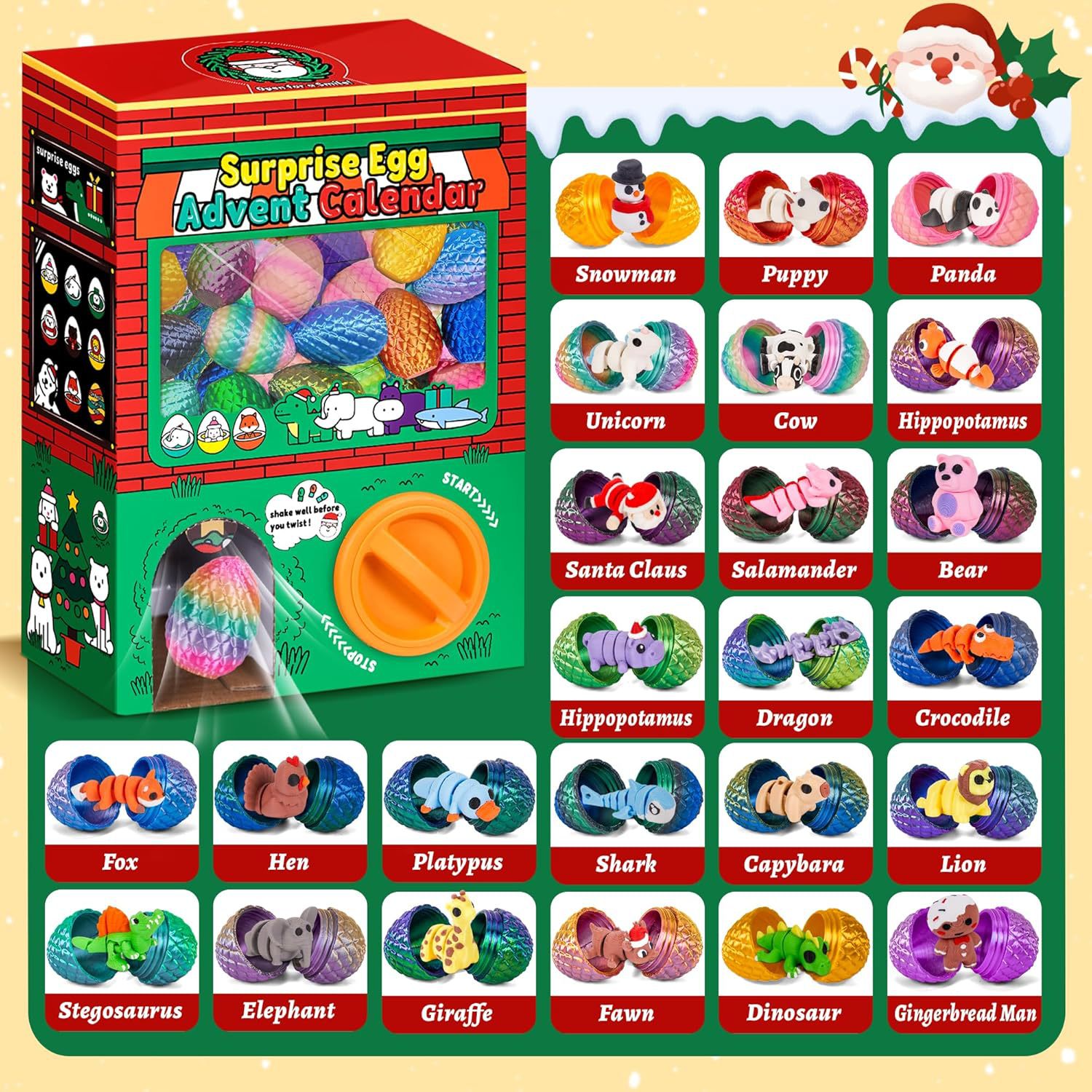 24個入り 3Dプリント サプライズエッグ ブラインドボック - Advent Calendar Gift のレビューと価格